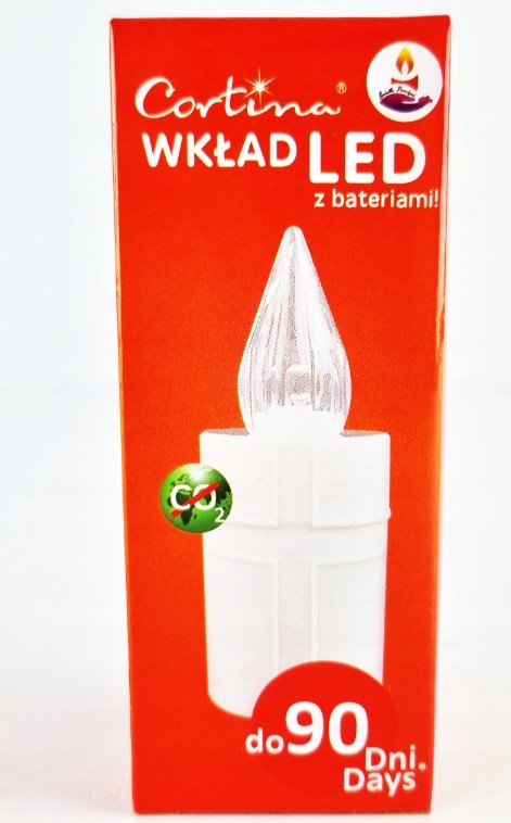 Wkład LED do zniczy Cortina biały 10,5cm